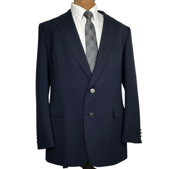 Marx Hart Schaffner Jack Nicklaus Blazer Jacket Golden Bear Blue Golf 44L